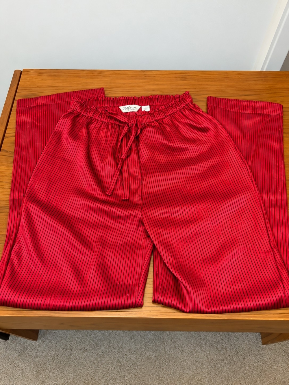 Lane Bryant Red Satin Drawstring Jogger Pants